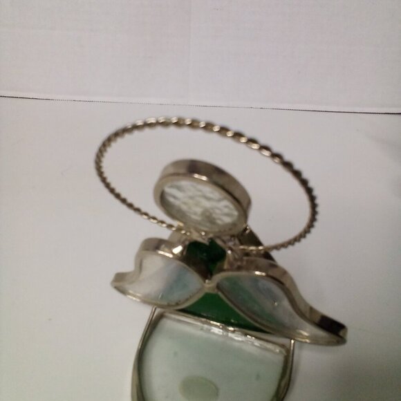 Stained Glass Angel Tea Light Candle Holders Musical Horn Violin Red Green - Picture 12 of 16